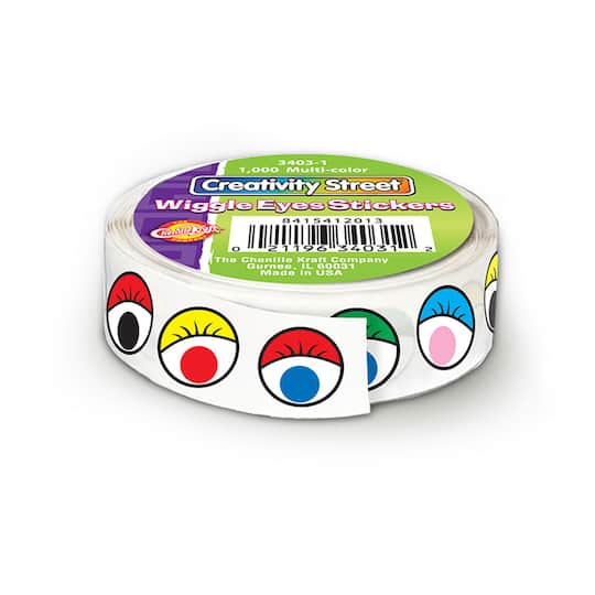 12 Packs: 1,000 ct. (12,000 total) Creativity Street&#xAE; Multicolor Wiggle Eye Stickers